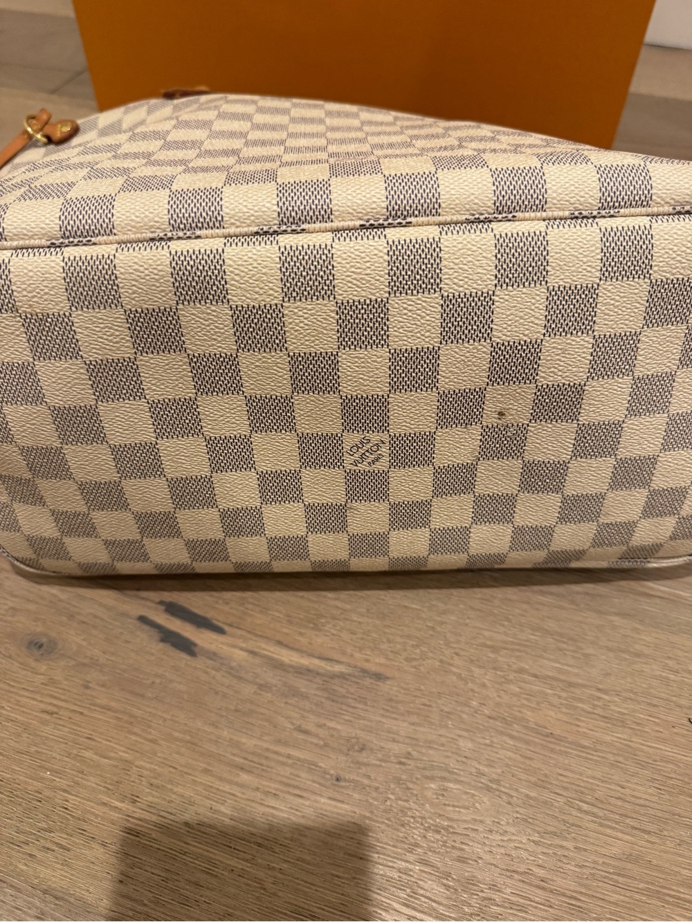 Louis Vuitton Damier Azur Canvas Tote Bag in White/Beige MM - Picture 10 of 16